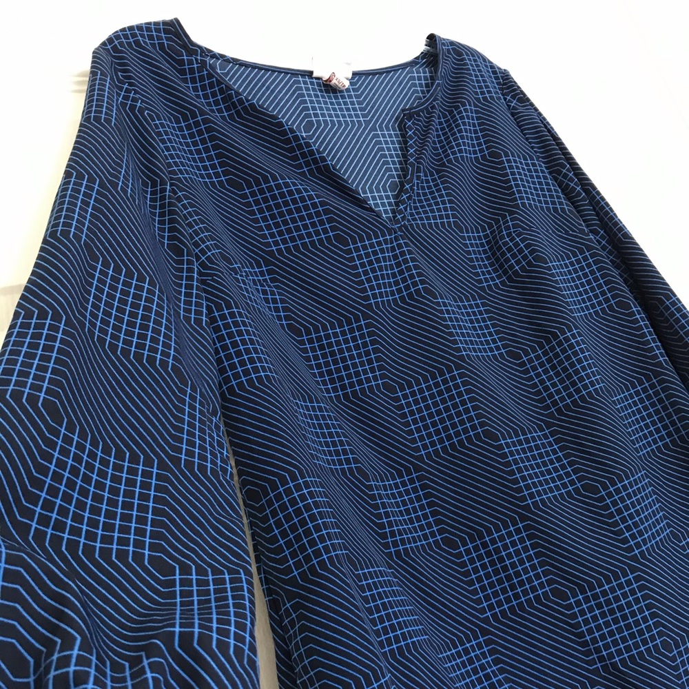 Merona Blue and Black Blouse Size XS